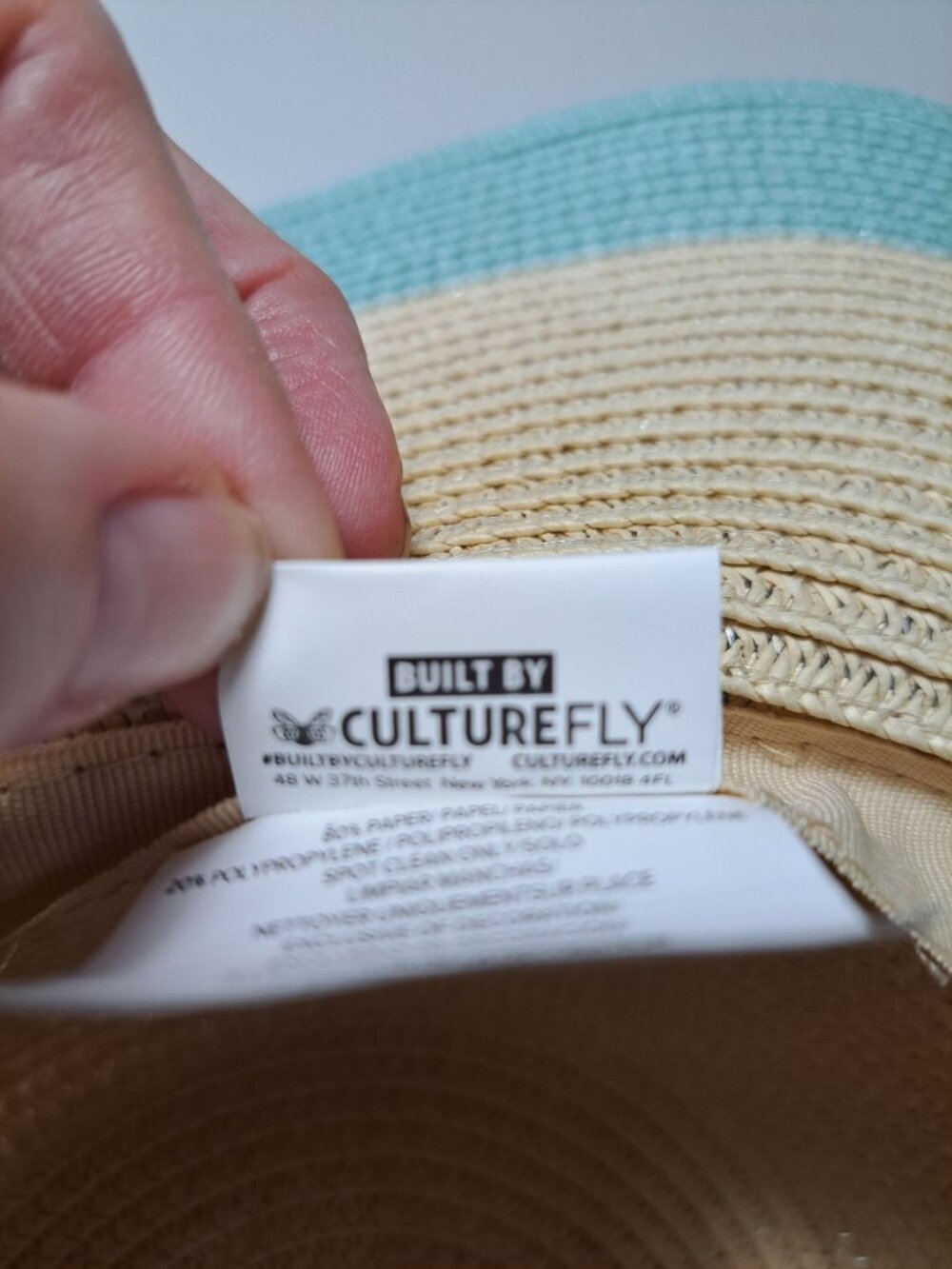 New Culturefly Wide Brim Sun Derby Hat Two-Tone Straw Hat Braided Accent Band - Picture 6 of 12